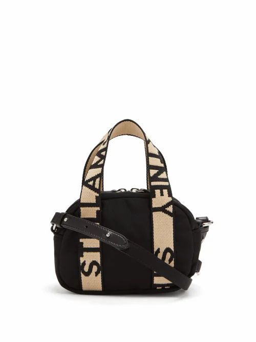 Stella Mccartney - Boston Mini Logo-strap Bag - Womens - Black