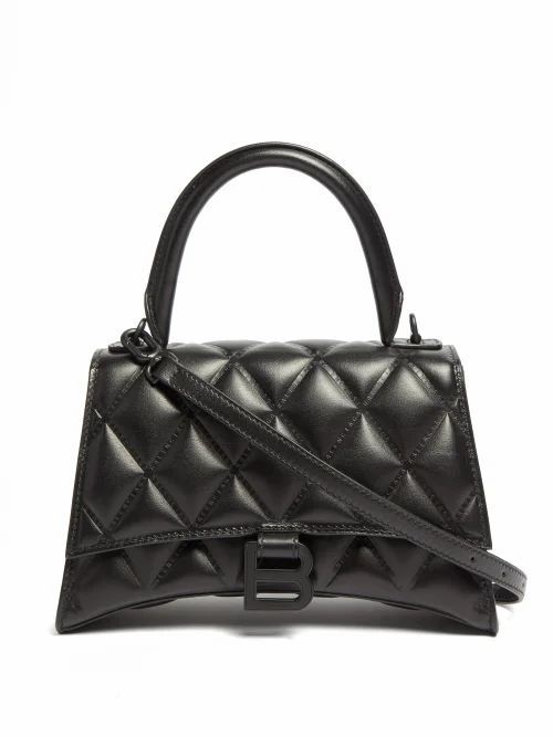 Balenciaga - Hourglass Quilted-leather Shoulder Bag - Womens - Black