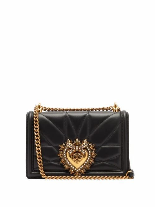 Dolce & Gabbana - Devotion Quilted Leather Cross-body Bag - Womens - Black