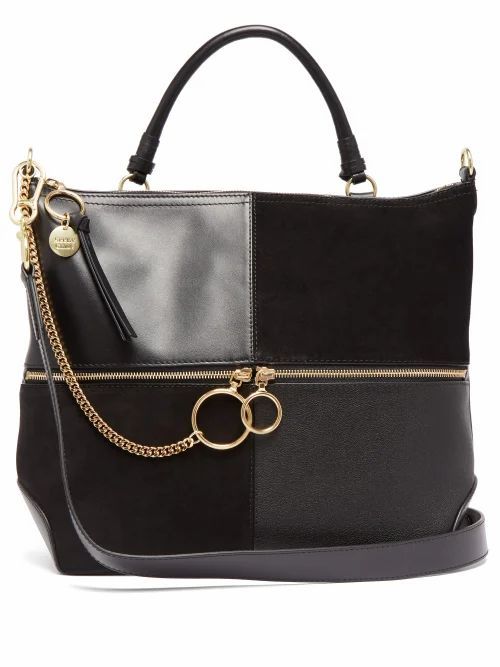 See By Chloé - Emy Large Suede And Leather Tote Bag - Womens - Black