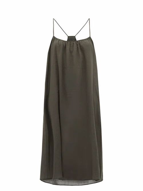 Loup Charmant - Scoop-neck Organic-cotton Slip Dress - Womens - Grey