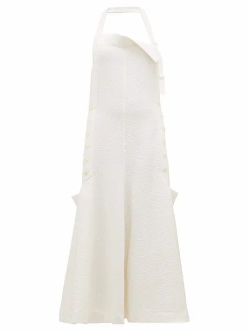 Jacquemus - Tablier Halterneck Open-back Apron Dress - Womens - White