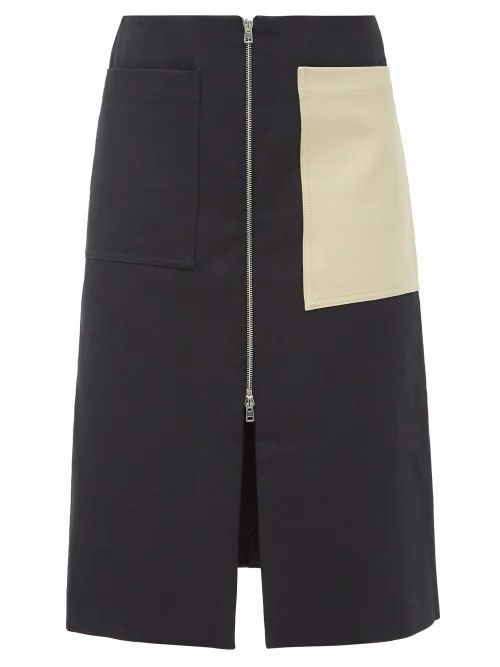 Colville - Patch-pocket Cotton-blend Twill Skirt - Womens - Beige
