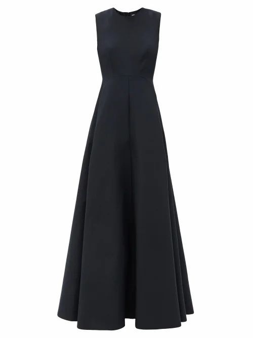 Valentino - Sleeveless Cotton-blend Twill Gown - Womens - Black