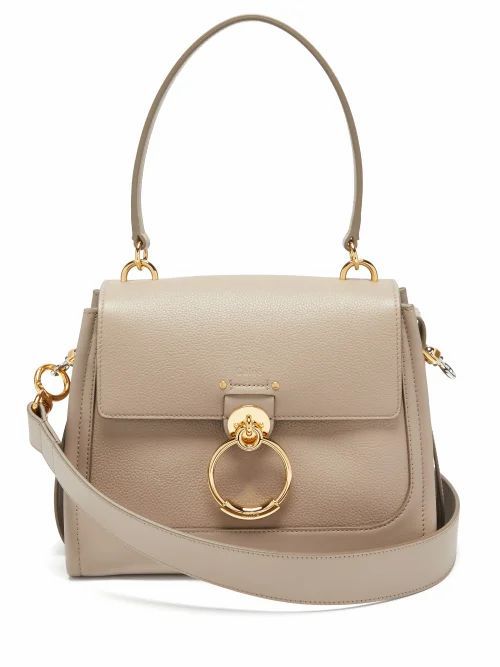 Chloé - Tess Small Grained-leather Crossbody Bag - Womens - Grey