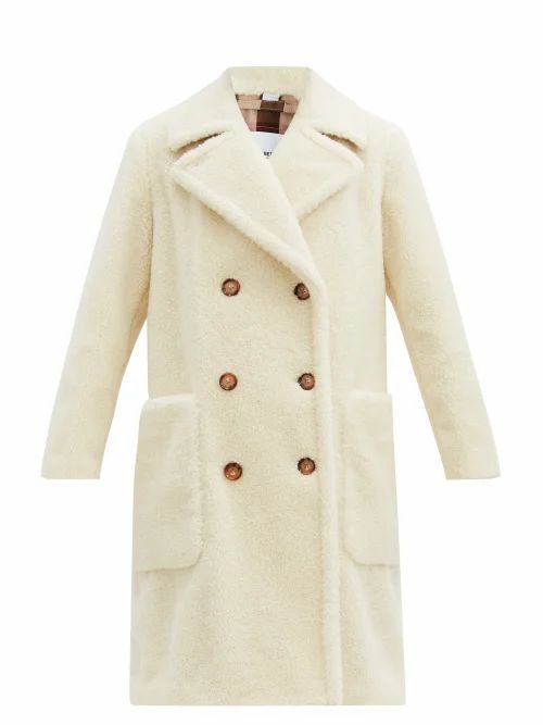 Burberry - Selby Double-breasted Wool-blend Fleece Coat - Womens - Ivory