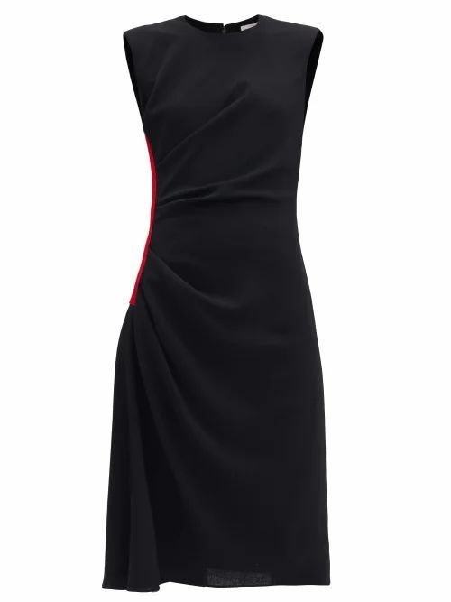 Alexander Mcqueen - Side-stripe Wool-crepe Dress - Womens - Black