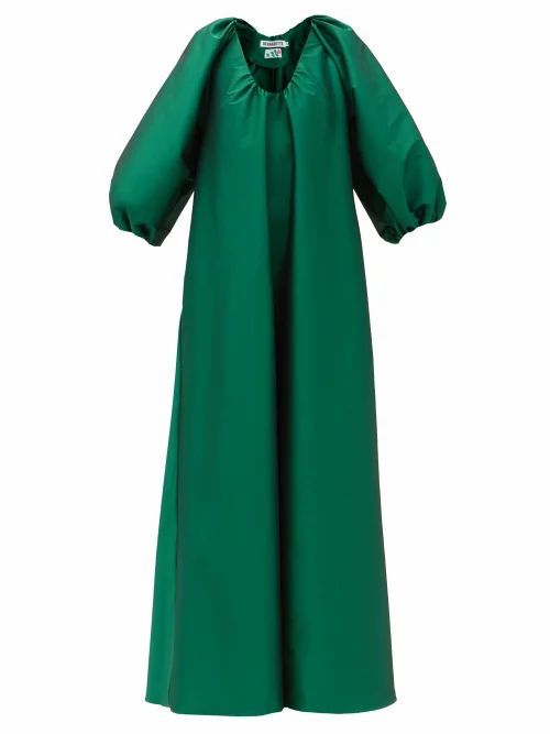 Bernadette - George Balloon-sleeve Taffeta Dress - Womens - Green
