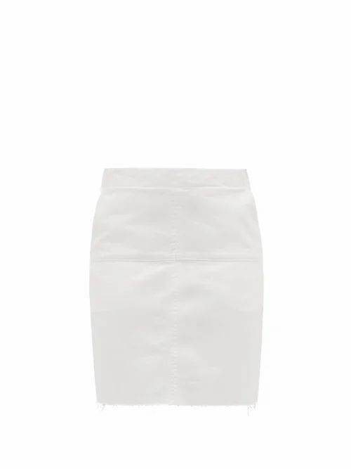 Raey - Panelled Denim Mini Skirt - Womens - White