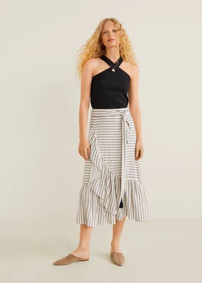 Ruffled striped skirt