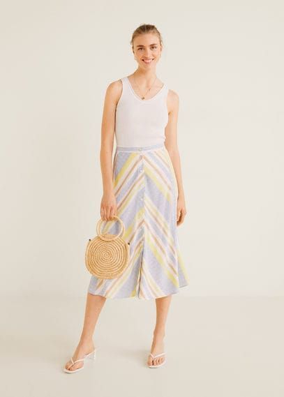 Multicolour striped skirt