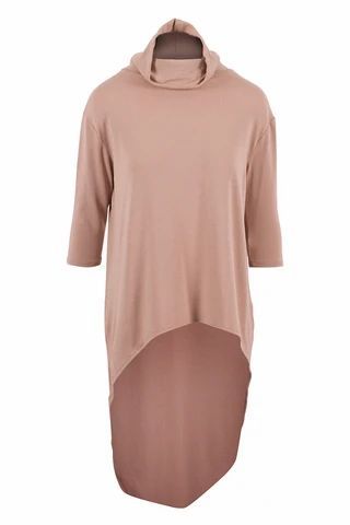 Roll Neck Top With High Low Hem