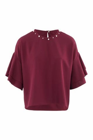Pearl Neck Blouse
