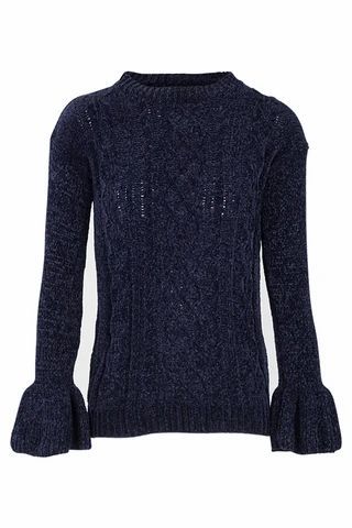 Flute Sleeve Cable Knit Jumper