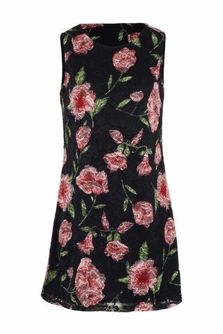 Floral Overlay Swing Dress