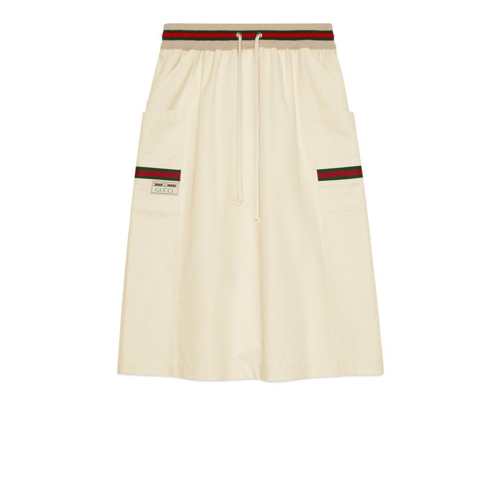 Cotton skirt with Gucci label