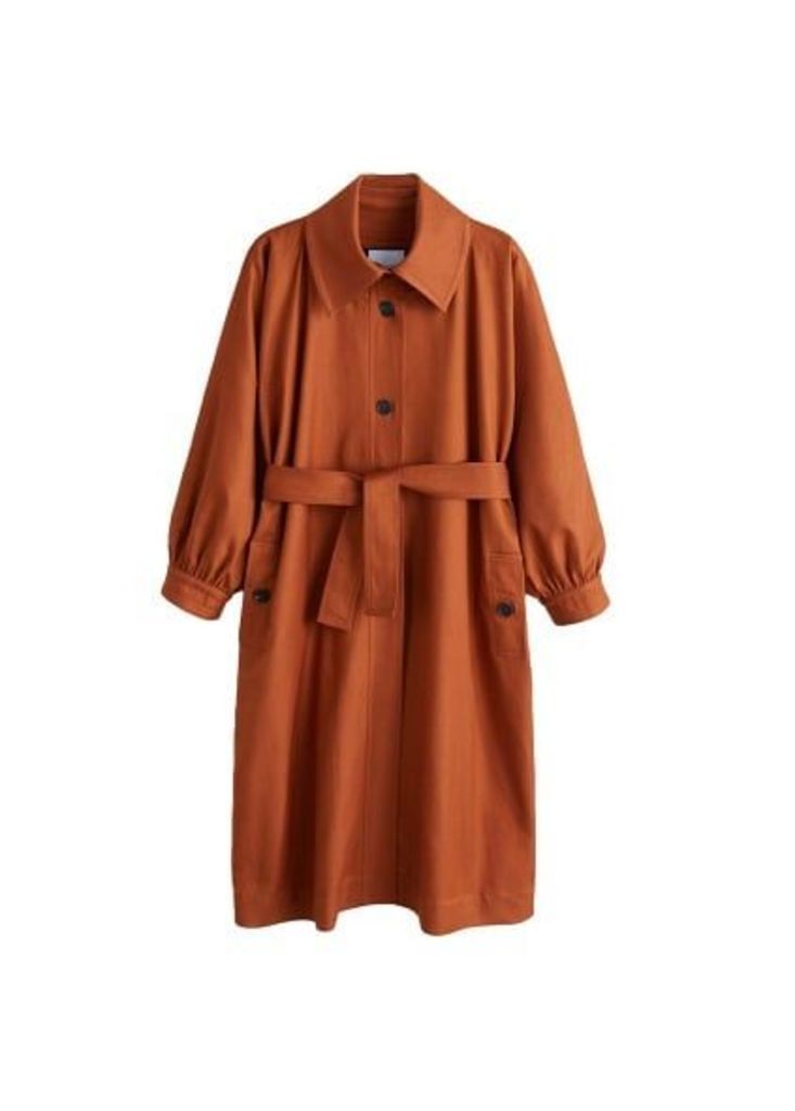 Puffed sleeves trench