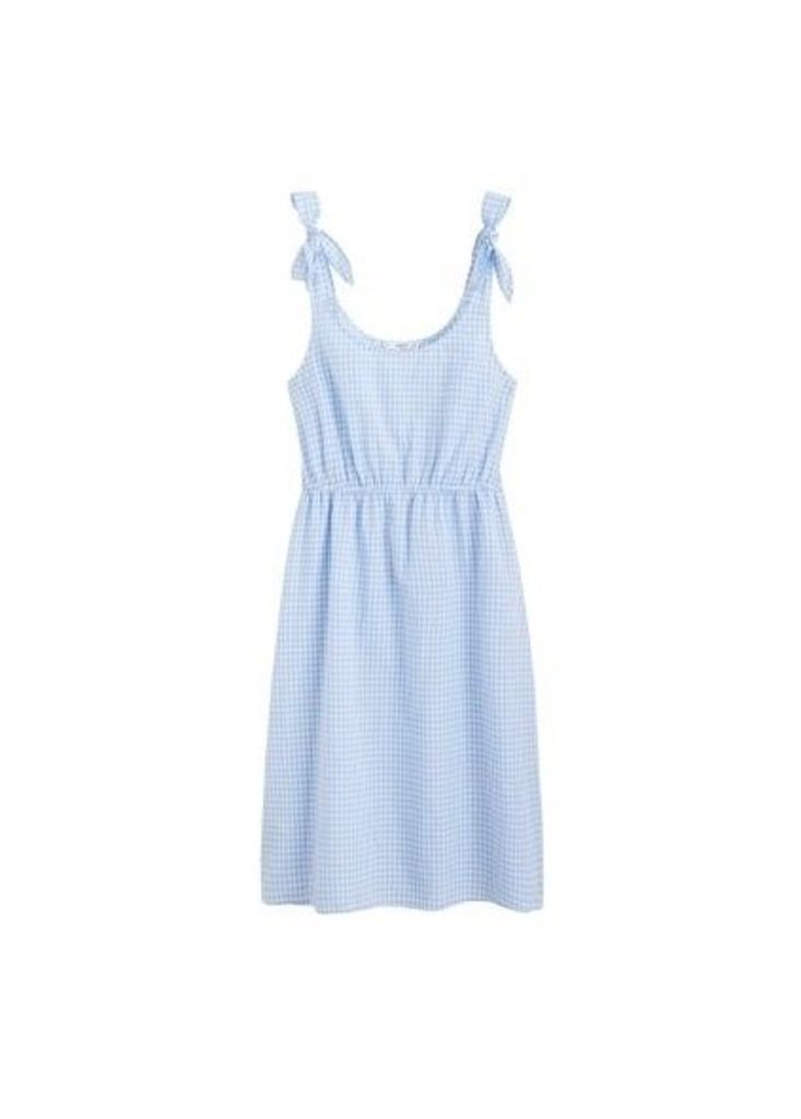 Gingham check cottoned dress