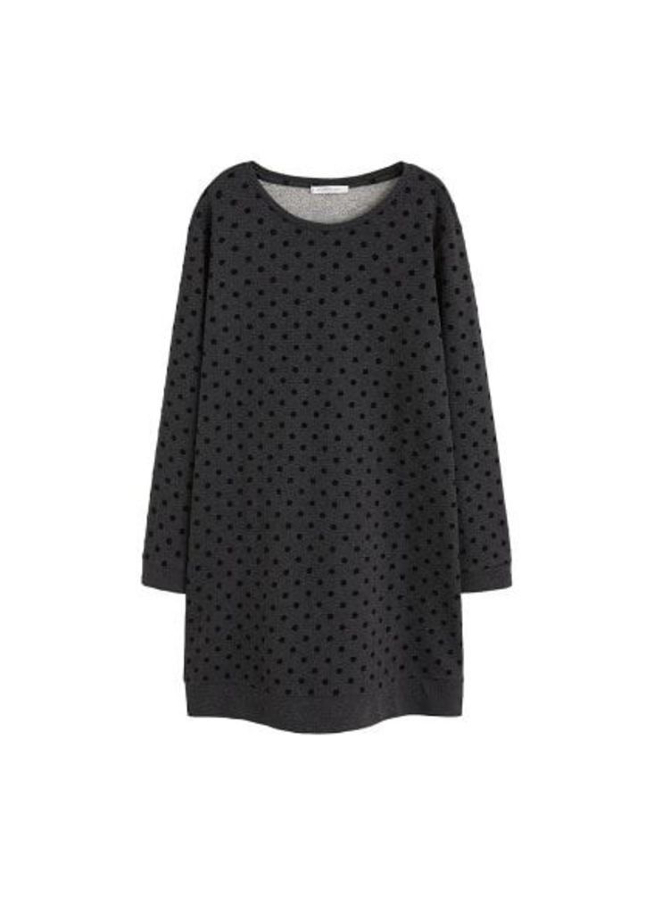 Polka-dots sweatshirt cotton dress