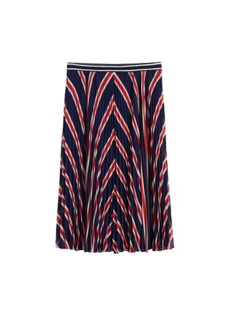 Stripes pleated skirt