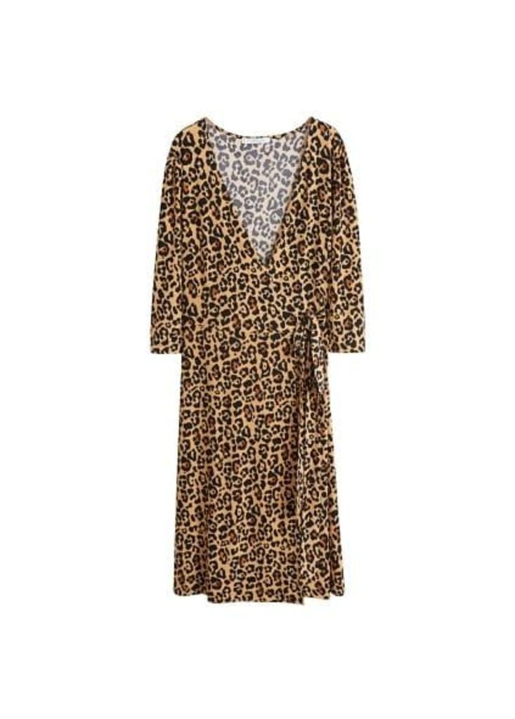 Leopard print wrap dress
