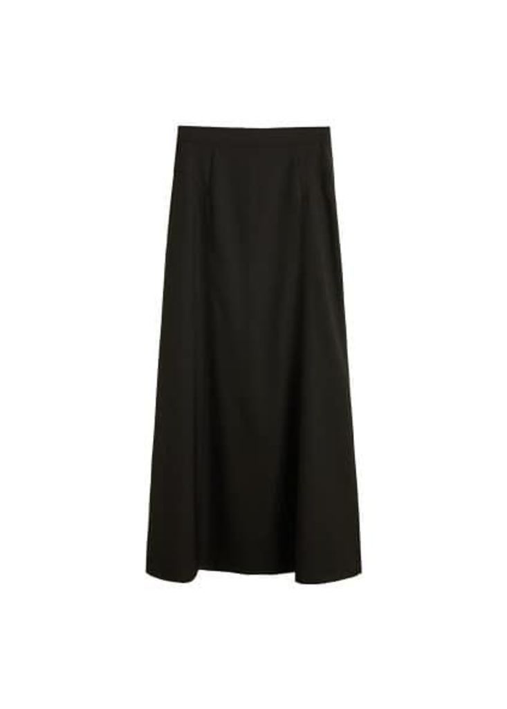 Pleat detail long skirt