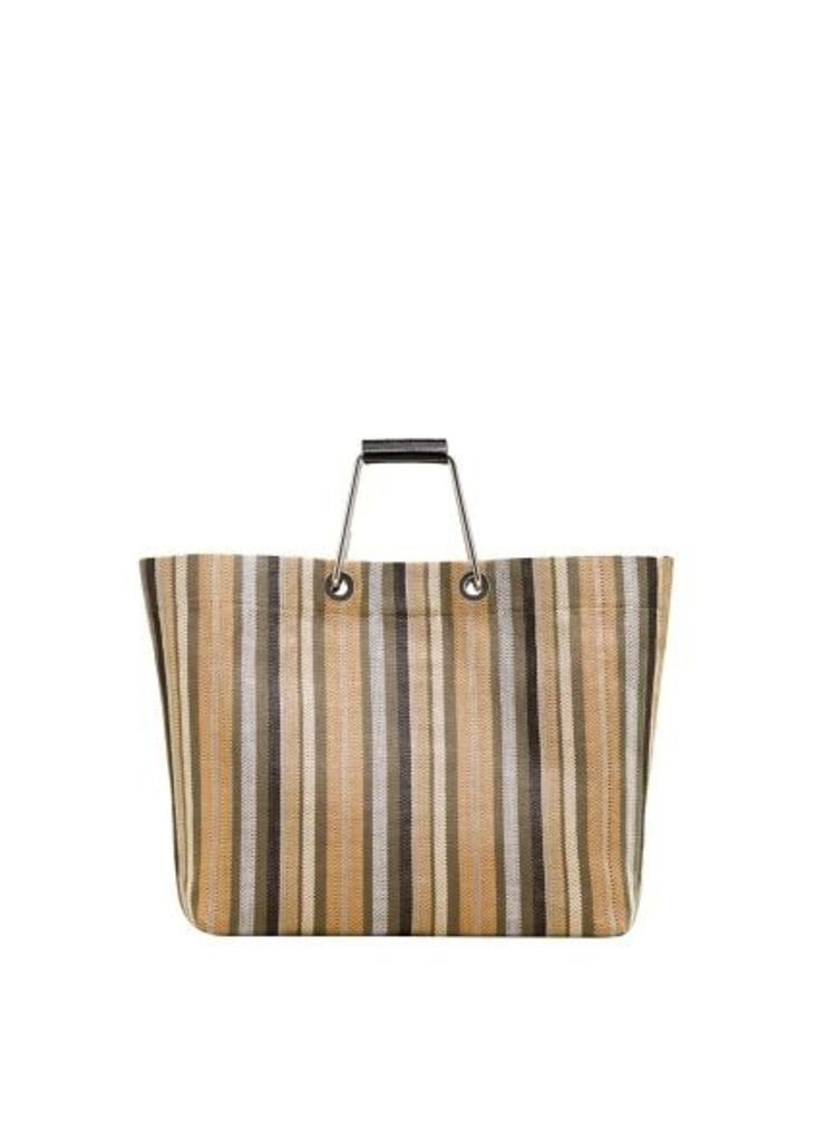 Striped shopper bag