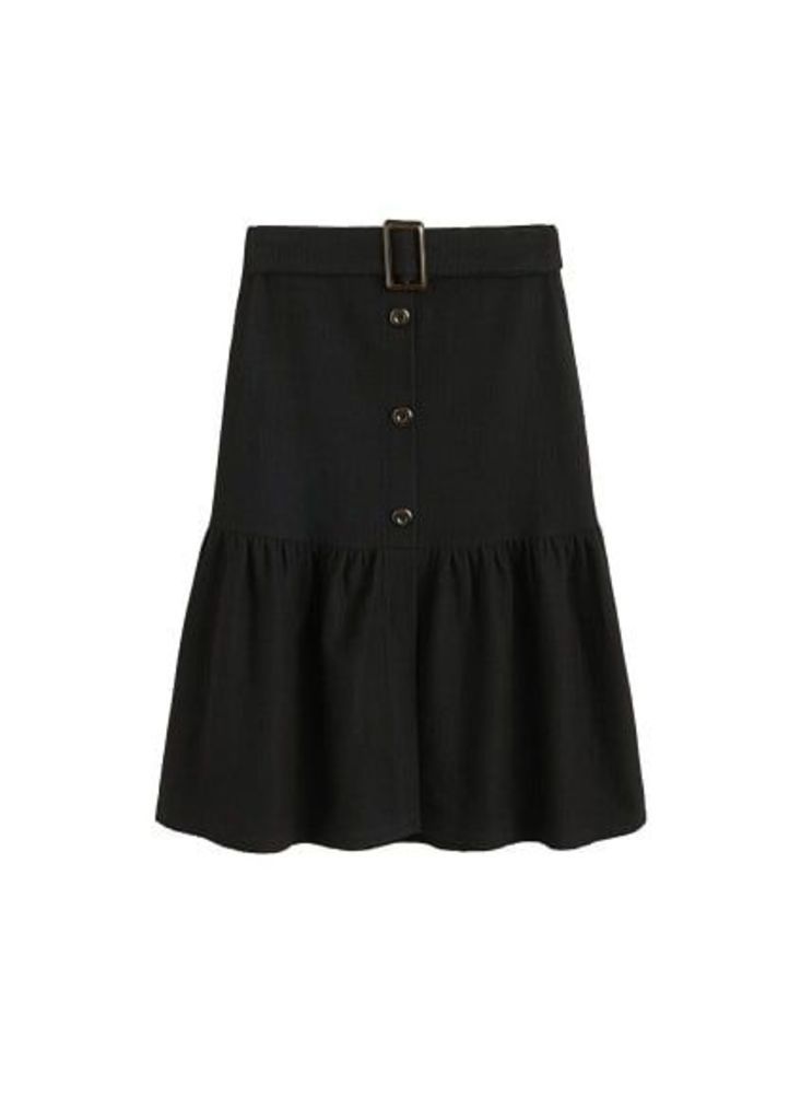 Buckle cotton skirt