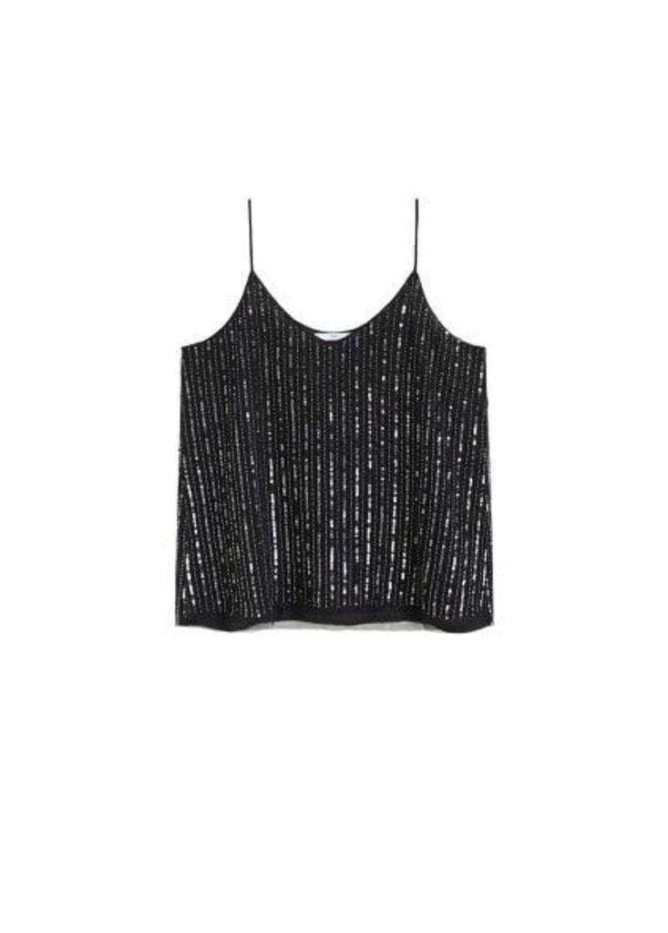 Sequin embroidery top