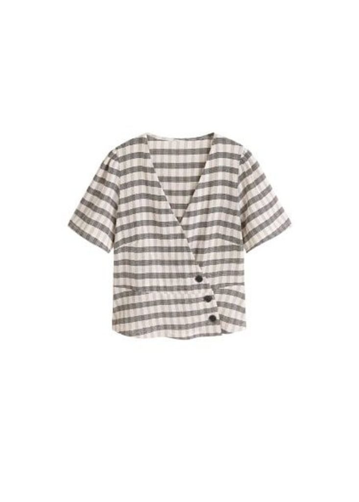 Checked print blouse