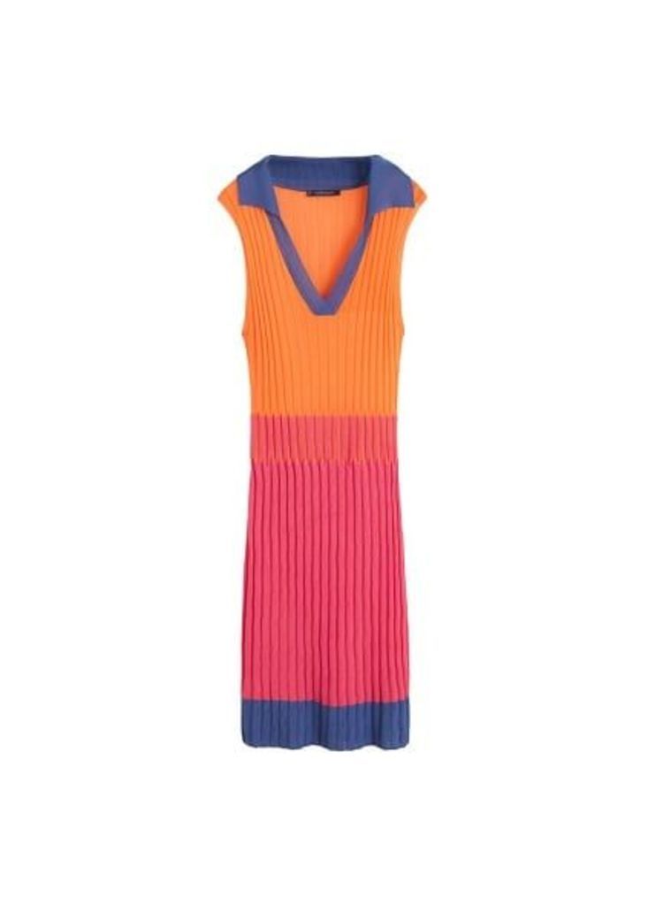 Tricolour ribbed dress