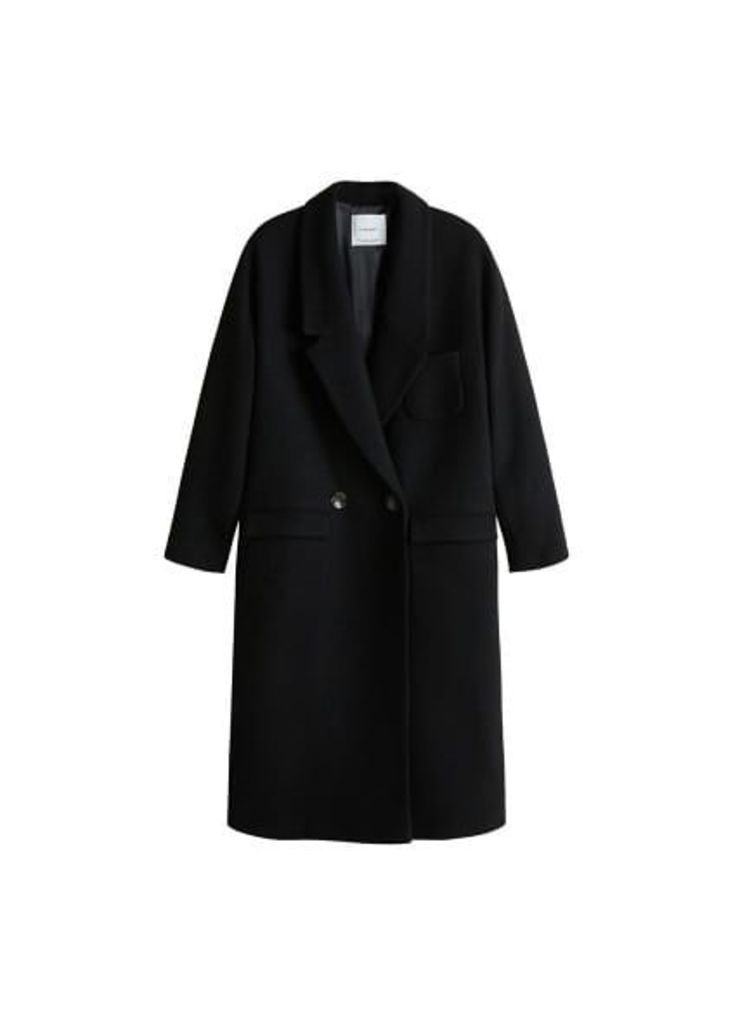 Unstructured wool-blend coat