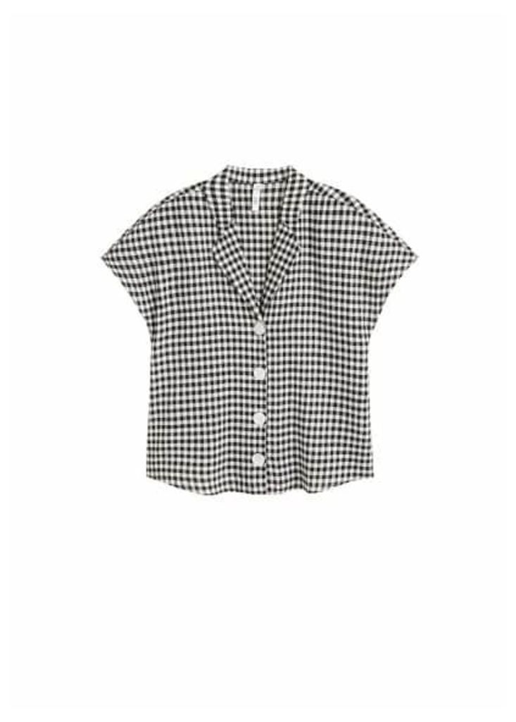 Camp-collar linen-blend shirt