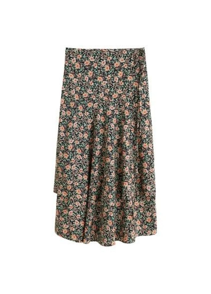 Floral wrapped skirt