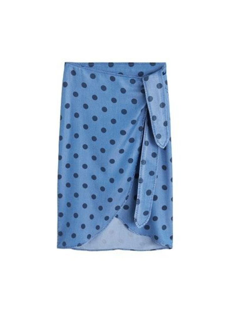 Wrap print skirt