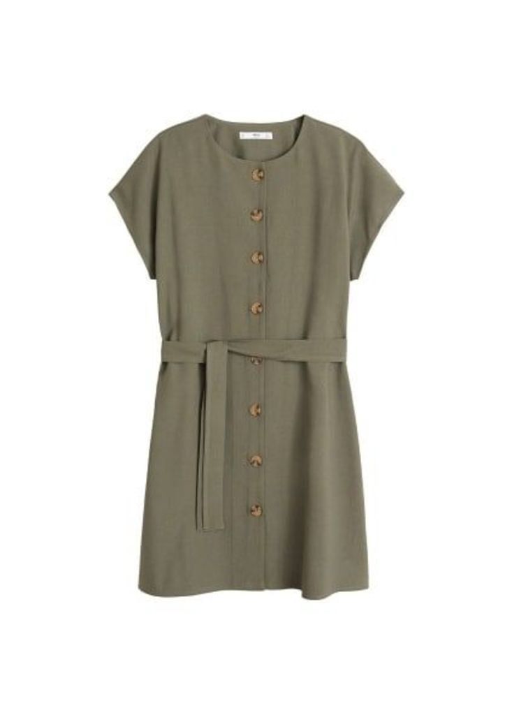 Buttoned bow dress