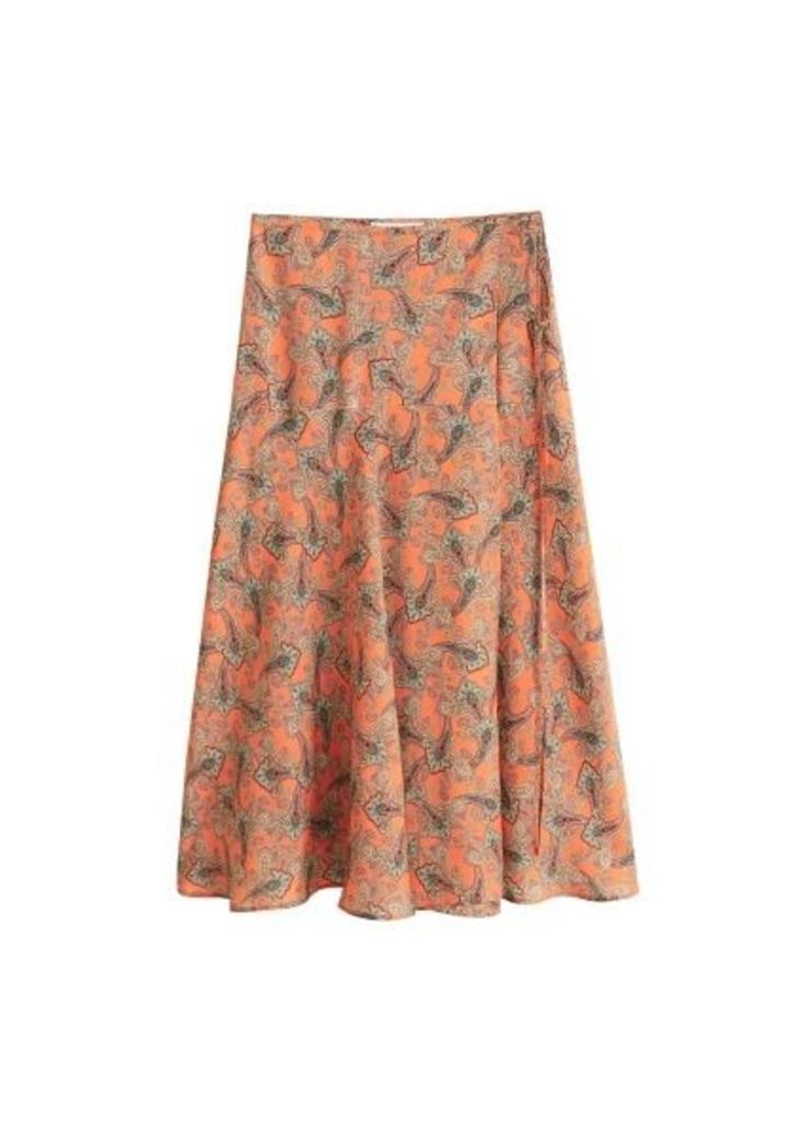 Paisley patterned midi skirt