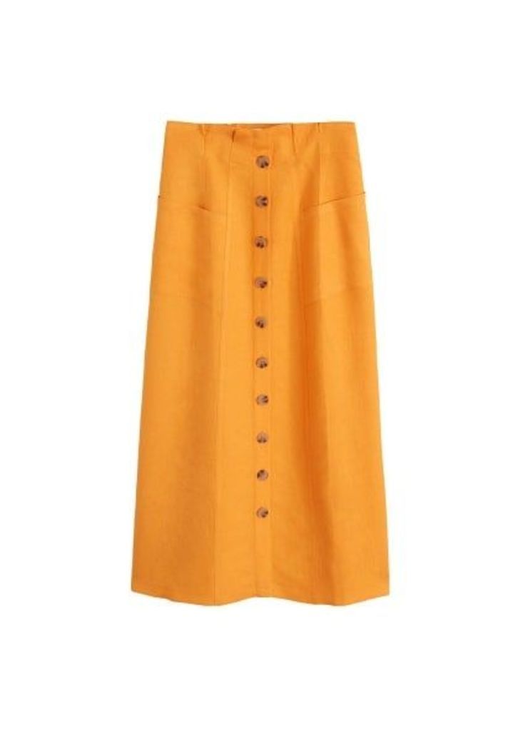 Linen pocketed skirt