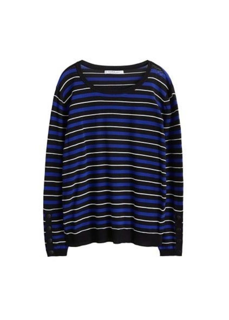 Fine-knit striped sweater