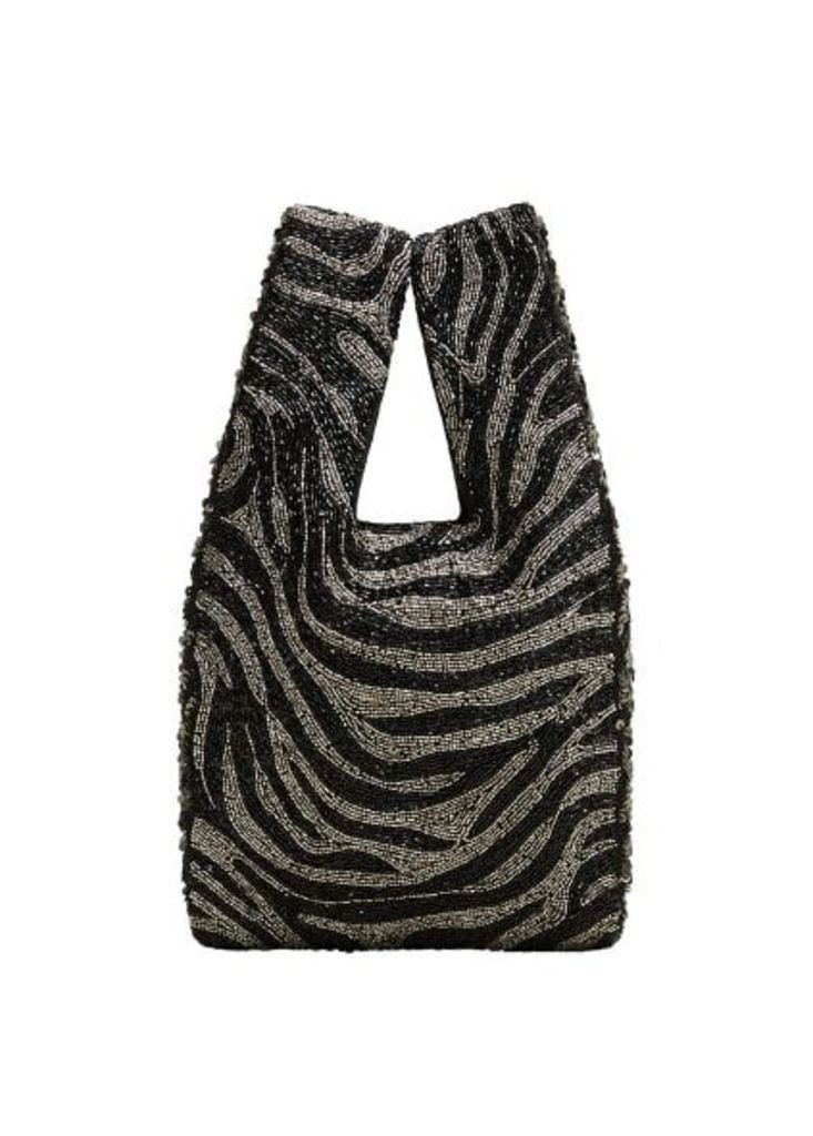Zebra sequined bag