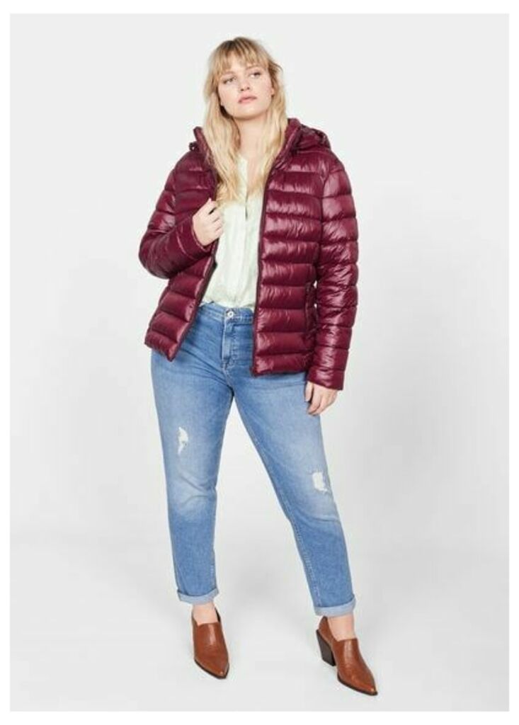 Side-zip quilted coat