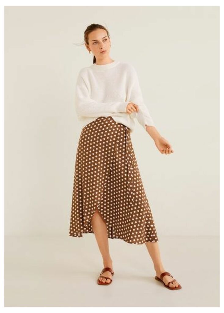 Wrap print skirt