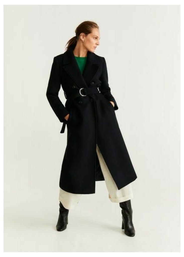 Belted wool coat