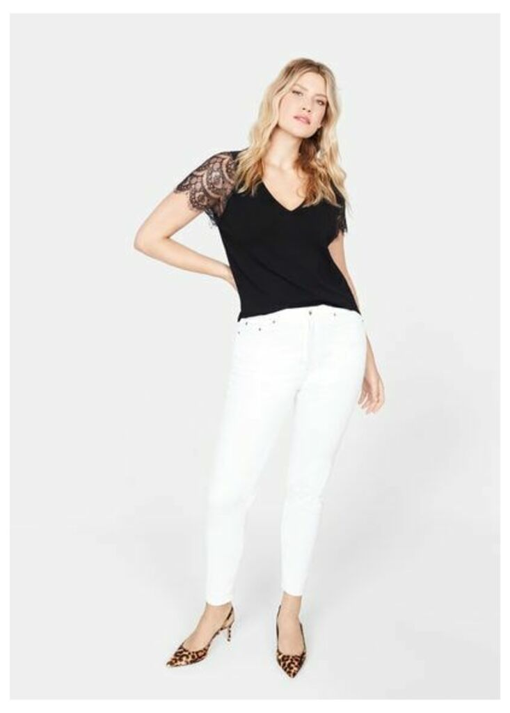 Lace sleeve t-shirt