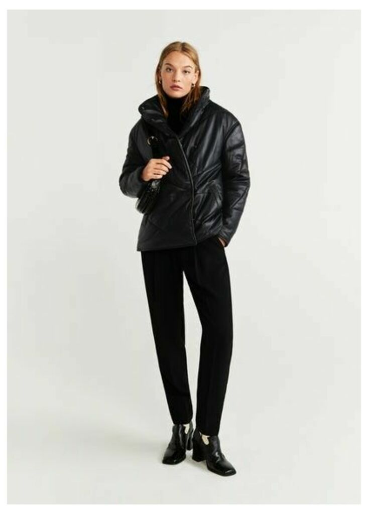 Leather quilted jacket
