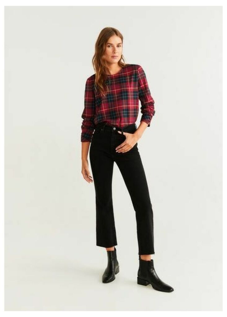 Checked print blouse