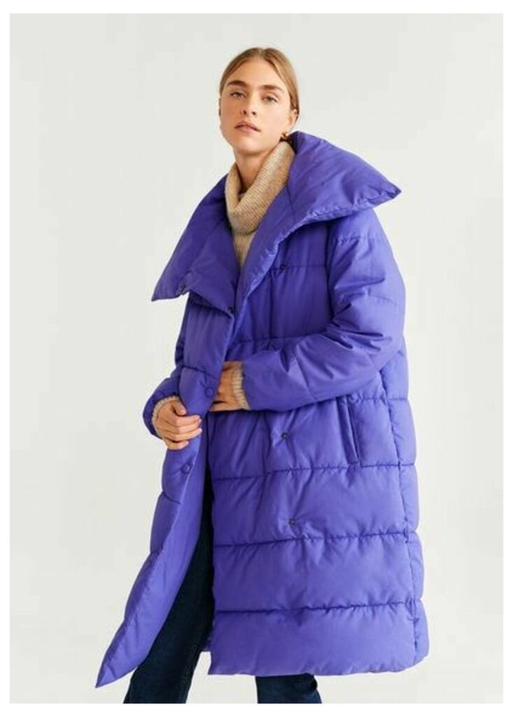 Quilted buttoned coat