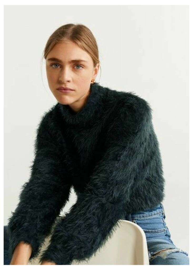 Faux-fur textured sweater