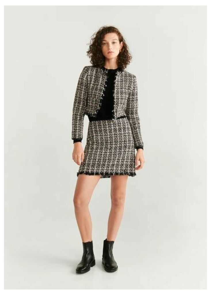Check tweed miniskirt