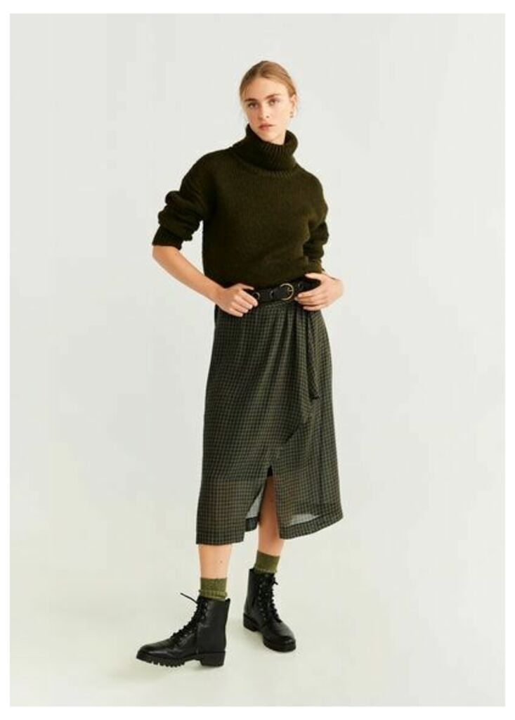 Check pattern ruffled skirt